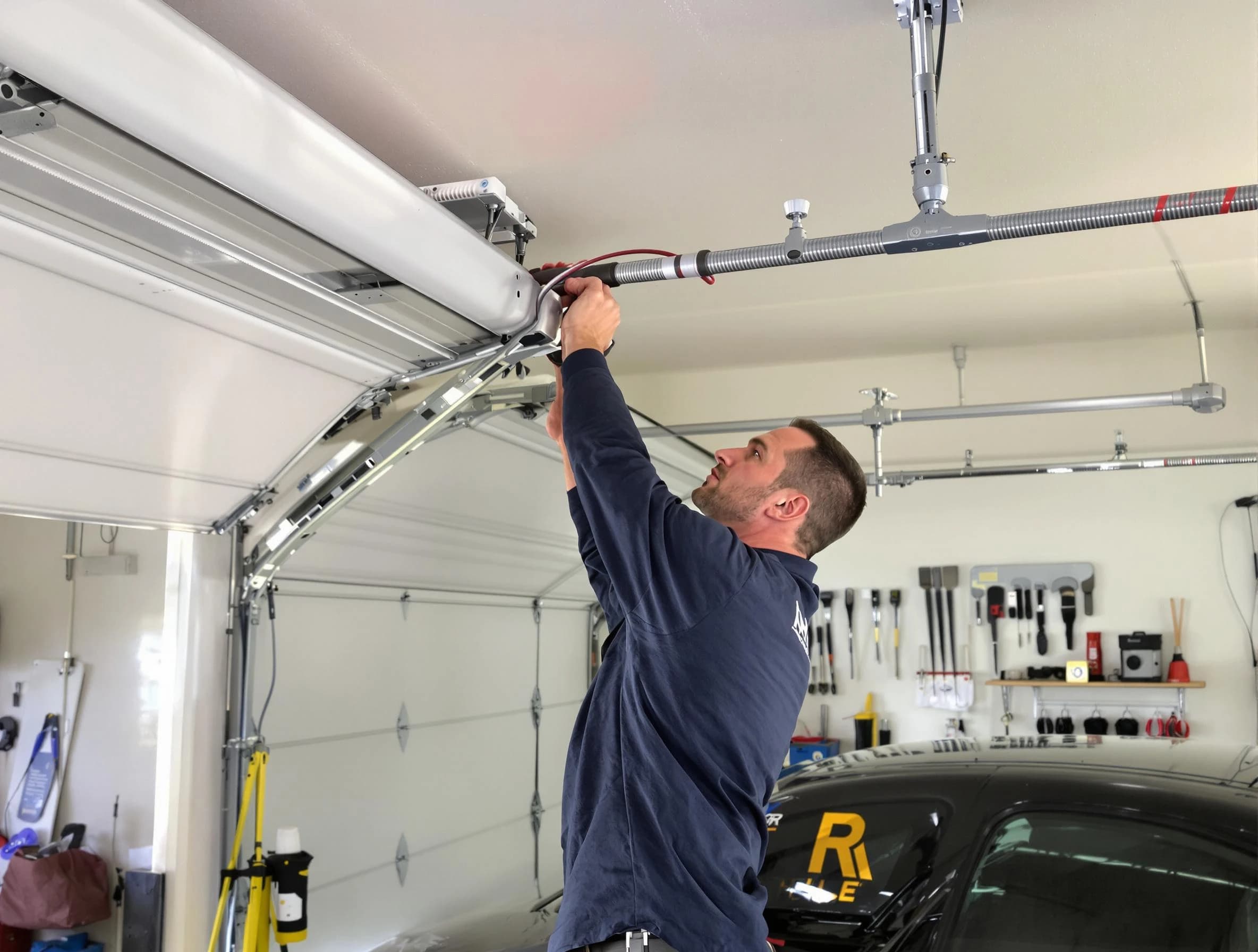 Washington Garage Door Repair technician performing garage door cable repair in Washington