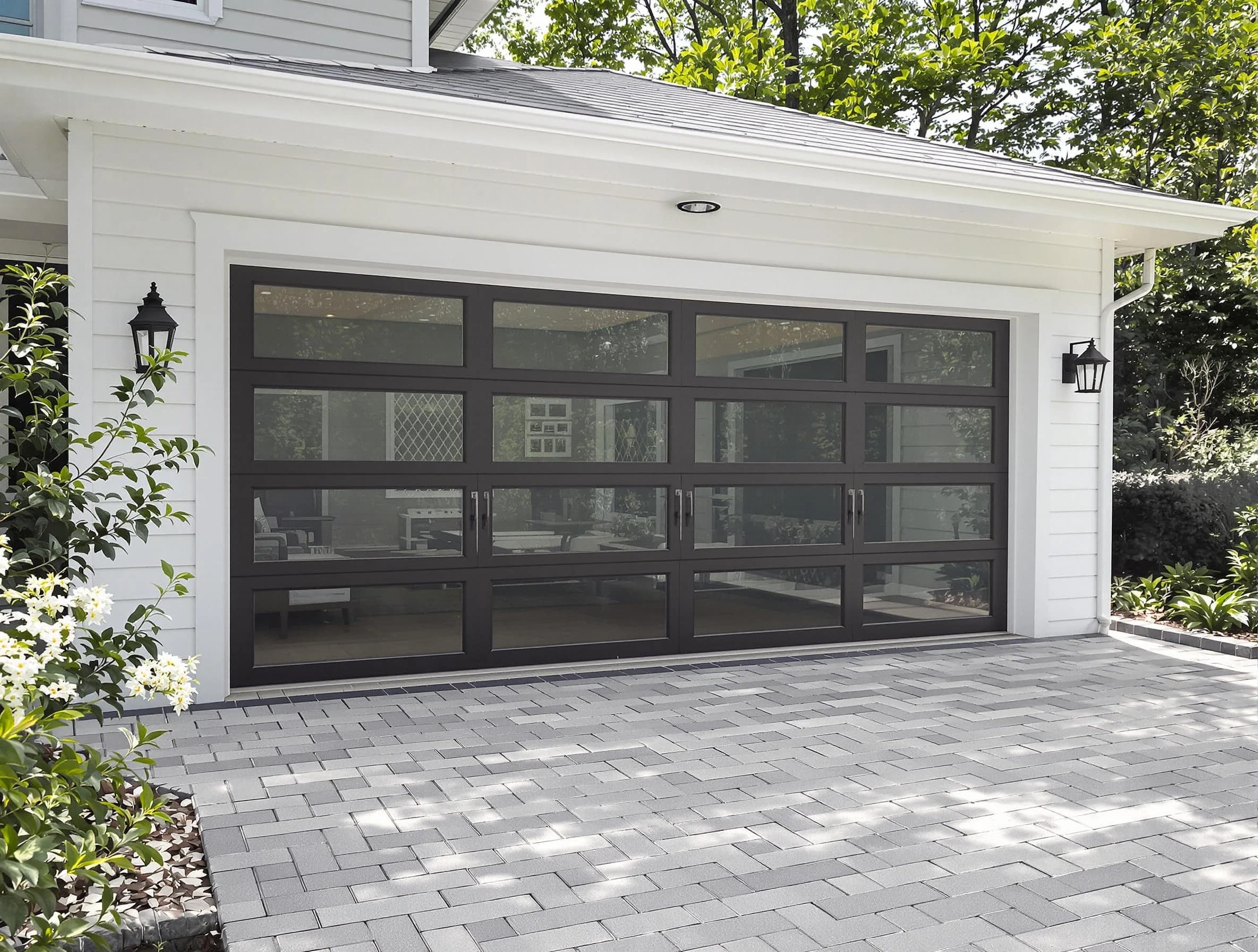 Washington Garage Door Repair design specialist presenting custom garage door options to Washington homeowner